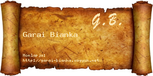 Garai Bianka névjegykártya